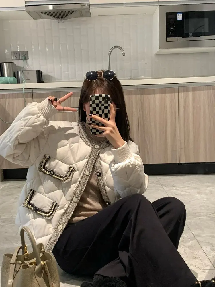 

Lucky 25 Winter Fashionable Warmth Short down Jacket Small Fragrance Style Commute Style Polyester 90 White Goose down Filling