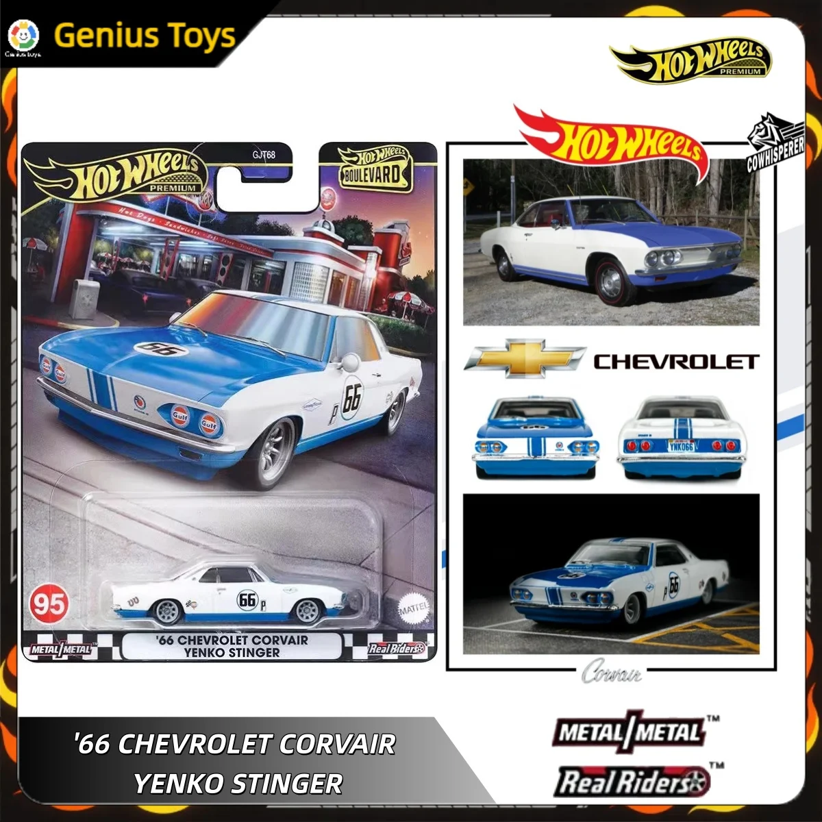 Hot Wheels Premium 1:64 Diecast نموذج سيارة بوليفارد 66 شيفروليه كورفير يينكو ستينغر لعبة سيارة قابلة للجمع للأولاد