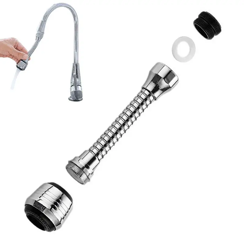 Adjustment Faucet Extension Tube Water Saving Nozzle Filter Kitchen Water Tap Extension Hose Adapter With 360 Degree Rotation