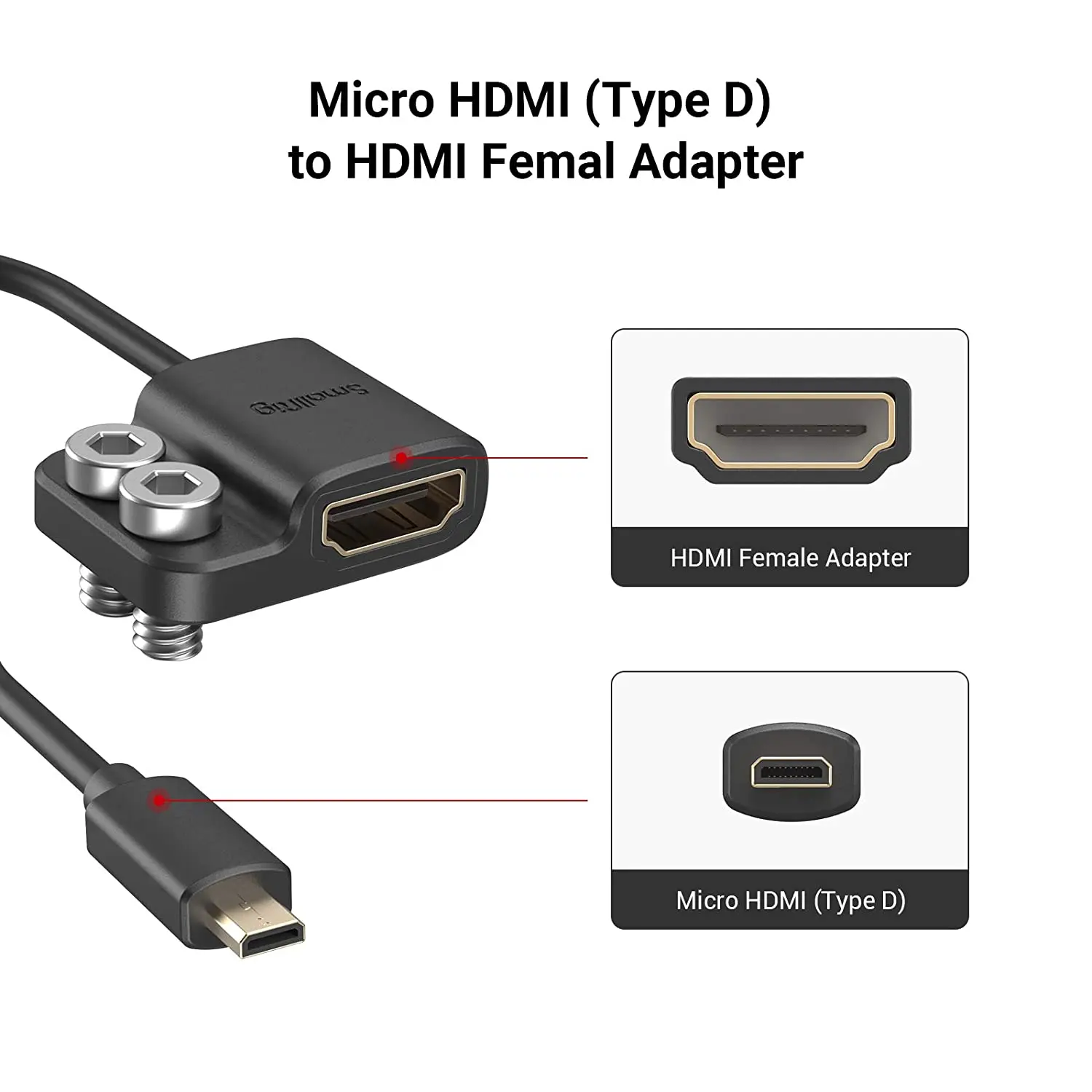 كابل محول متوافق مع HDMI فائق النحافة 4K من سمولتلاعب A إلى A/C إلى A /D إلى A لـ BMPCC 4K & 6K/for Sony A7SIII/for باناسونيك
