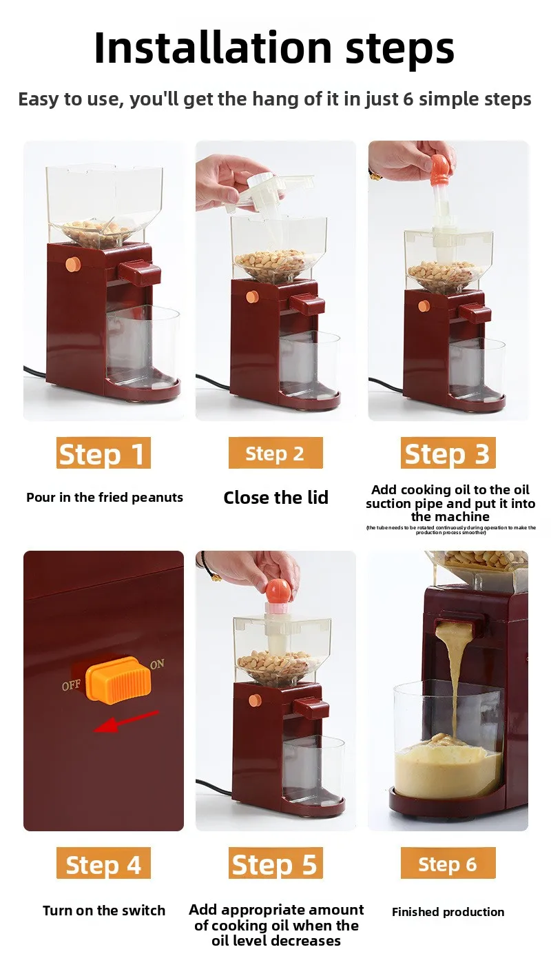 Household Small Electric Peanut Butter Maker Automatic Homemade Peanut Grinding Food Processor