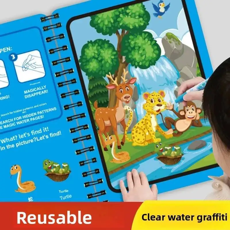 Montessori Toys Magic Water Drawing Book Reusable Coloring Book Sensory Early Education Painting Drawing Toys for Children