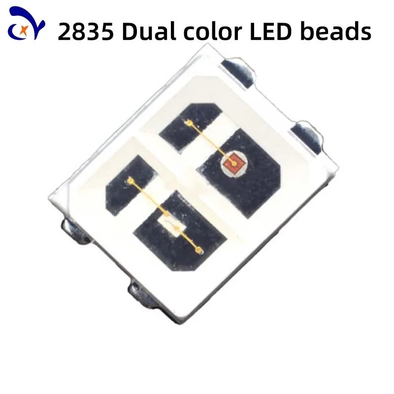 

100 шт. двухцветные светодиодные бусины SMT 2835 красные и синие двухцветные бусины красные, белые, красные и зеленые светодиоды 0,4 Вт