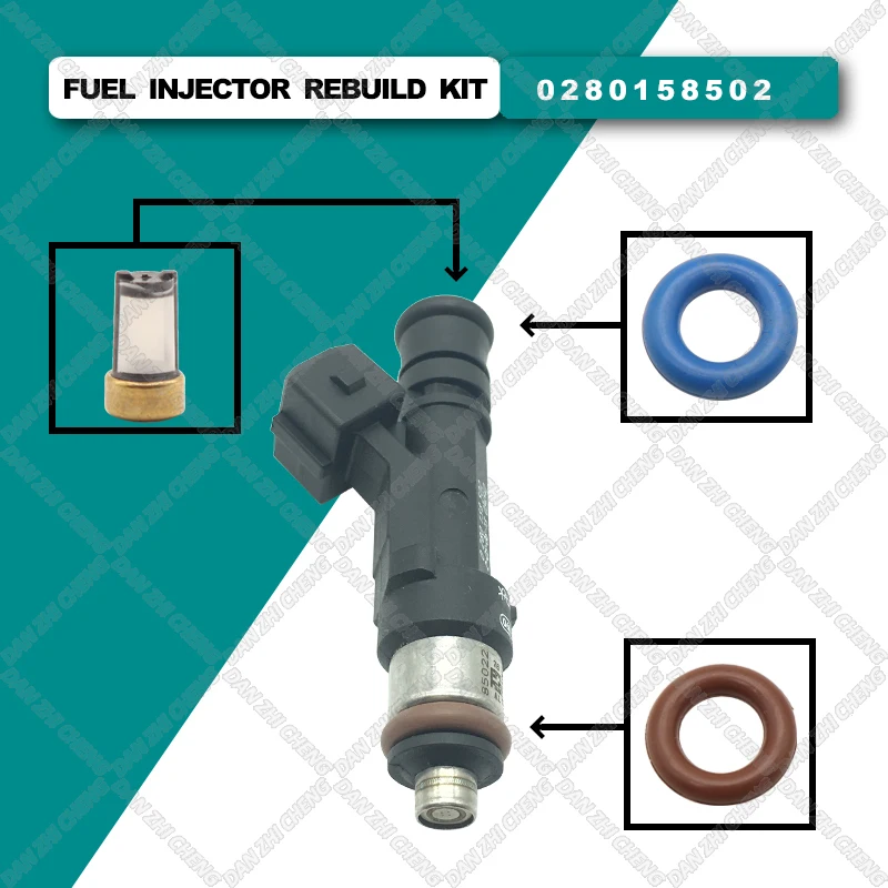 

4 set Fuel Injector Service Repair Kit Filters Oring Seals Grommets For 0280158502 For Lada 110 Sedan 1.5L VAZ-2111 1995