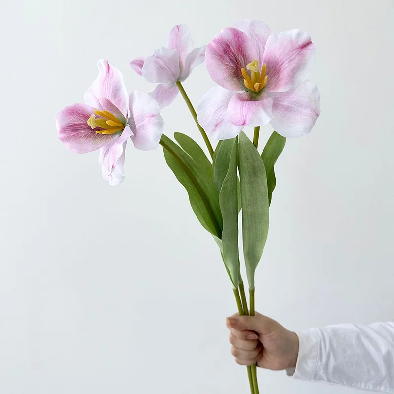 Künstliche Blumen Offene Tulpen Seidenblumen für Heimdekoration Künstliche Tulpenblumen Party Hochzeitsarrangement Blumenstrauß 5 Stück – Detail 4
