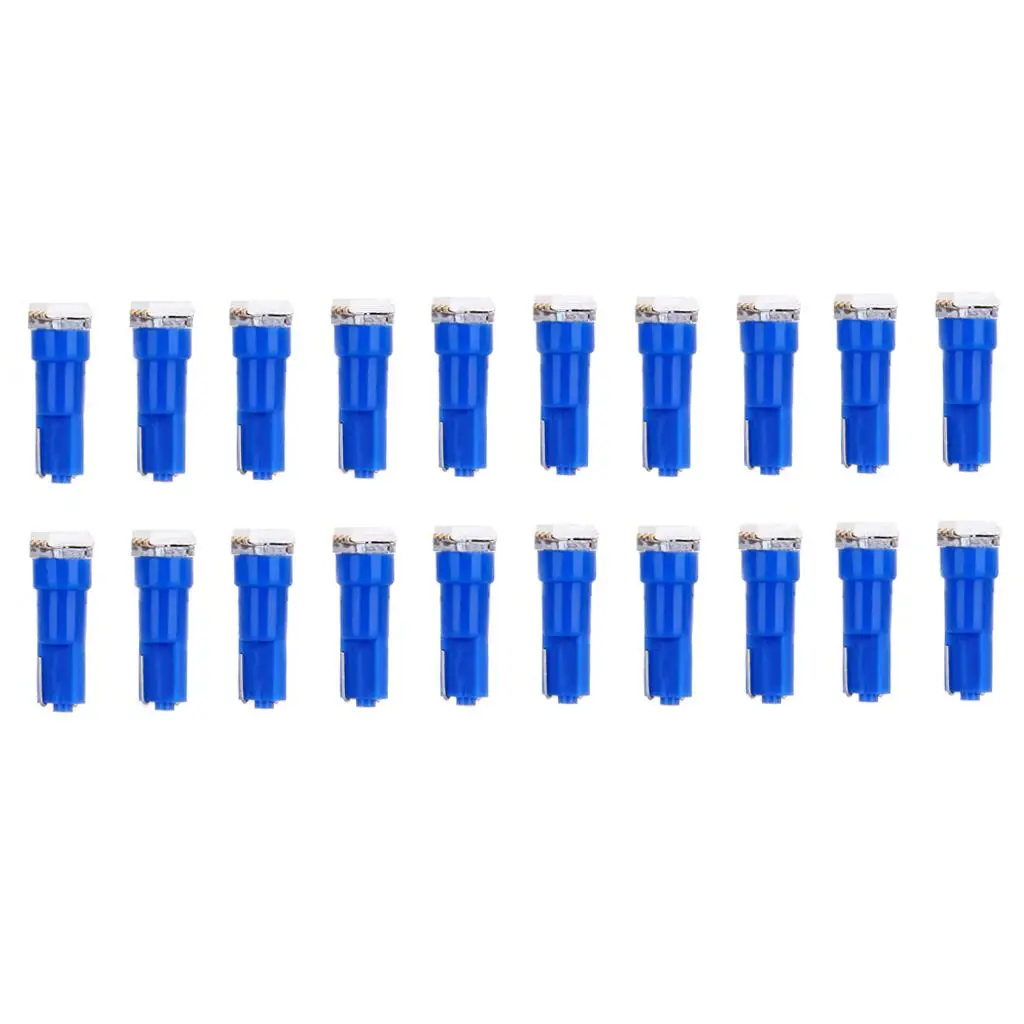 Automotive LED T5 Bulb Ice Blue Light Wedge Lamp 5050 SMD Long Lasting Plug and Play for Interior Instrument Cluster