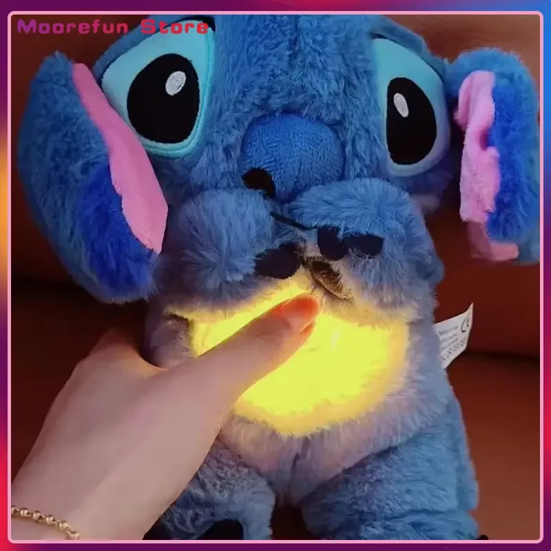 Disney Peluche Bambola Punto Giocattolo Dormire Respirazione Orso Peluche Musica Lenitiva Compagno di Giochi Kawaii Luce Bambino Peluche Regalo per Bambini