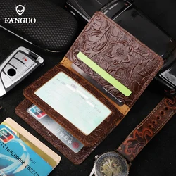 New Style Genuine Leather Card Wallet Handmade Leather 5/7 Card Slots Driver License Holder Credit ID Bank Cards Case Bag Travel