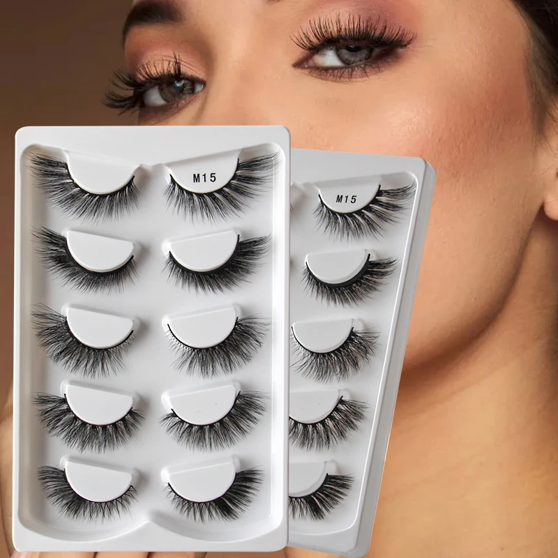 Half Lashes 3/5pairs EyeLashes Mink Eyelashes Cat Eye Eyelash Extension Makeup Lashes Dramatic False Natural Long False Lashe