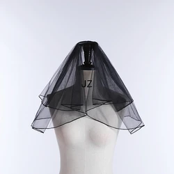 Hot Sale Short Wedding Veil Two Layer Tulle Black Bridal Veils With Comb Shoulder Length Veil Wedding Accessories 2026