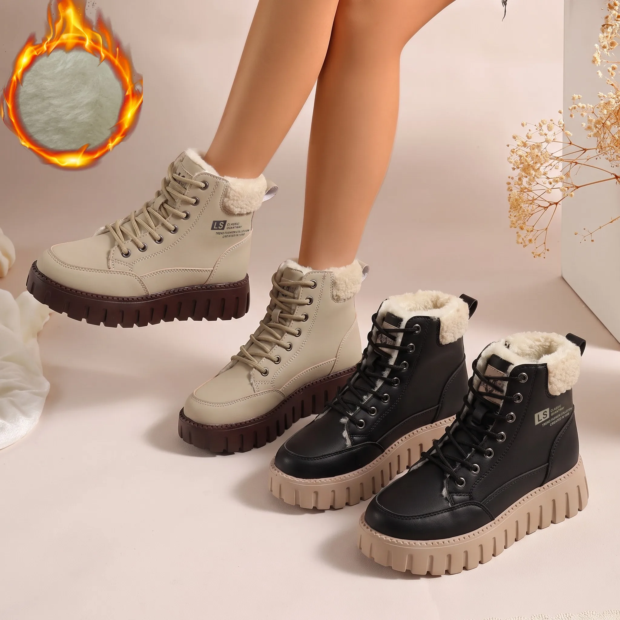 2025 2025 Winter New Women's Fleece Lined Thick Short Boots Waterproof Snow Boots for Skiing And Snow Activities - Aliexpress Deal