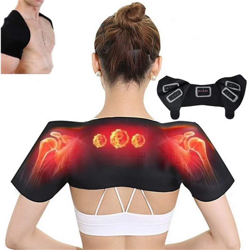 Tourmaline Self-heating Shoulder Support Brace Magnetic Heat Therapy Pad Shoulder Pain Relief Warm Health Care Belt