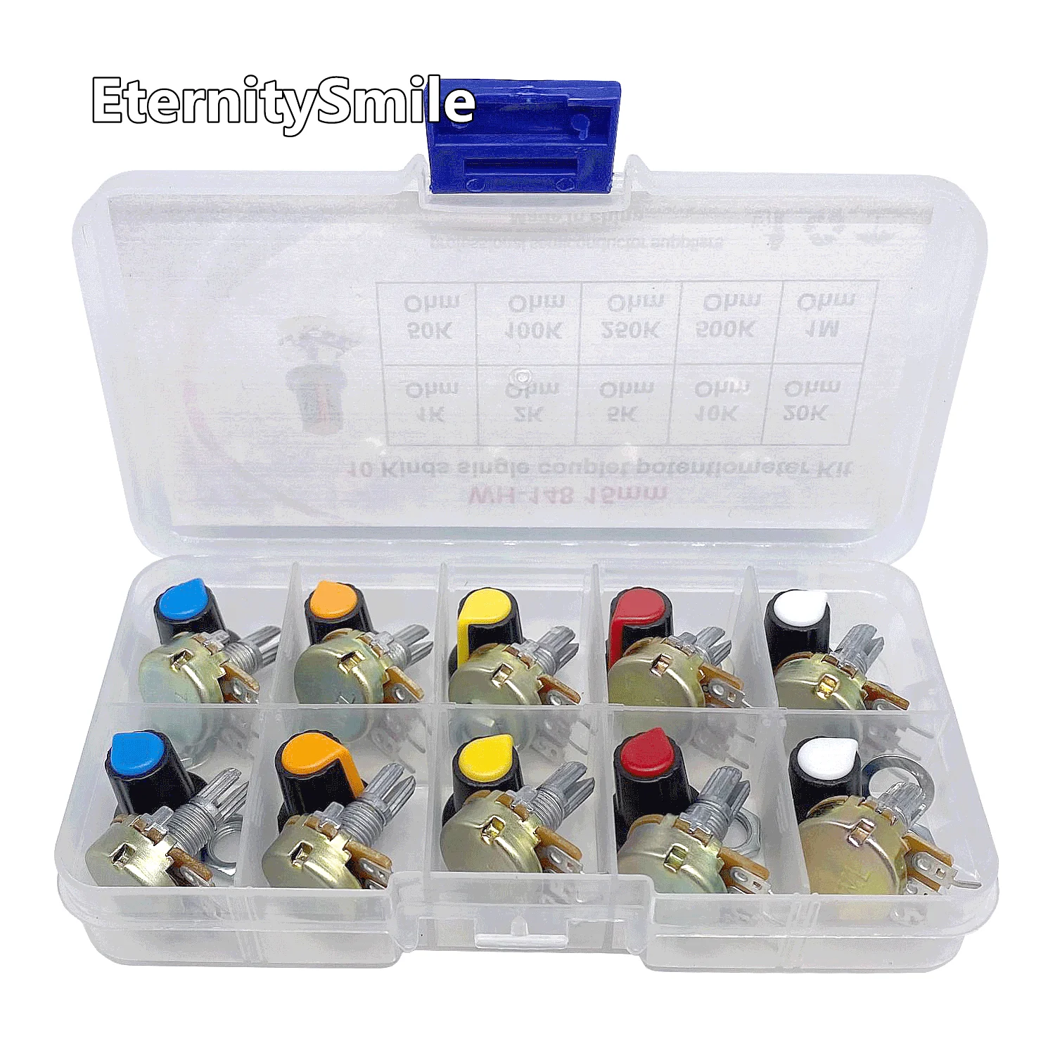 

Соединительная муфта WH148, 15 мм, B1K/2K/5K/10K/20K/50K/100K/250K/500K/1M, с ручками, с гайками для вала набор потенциометров