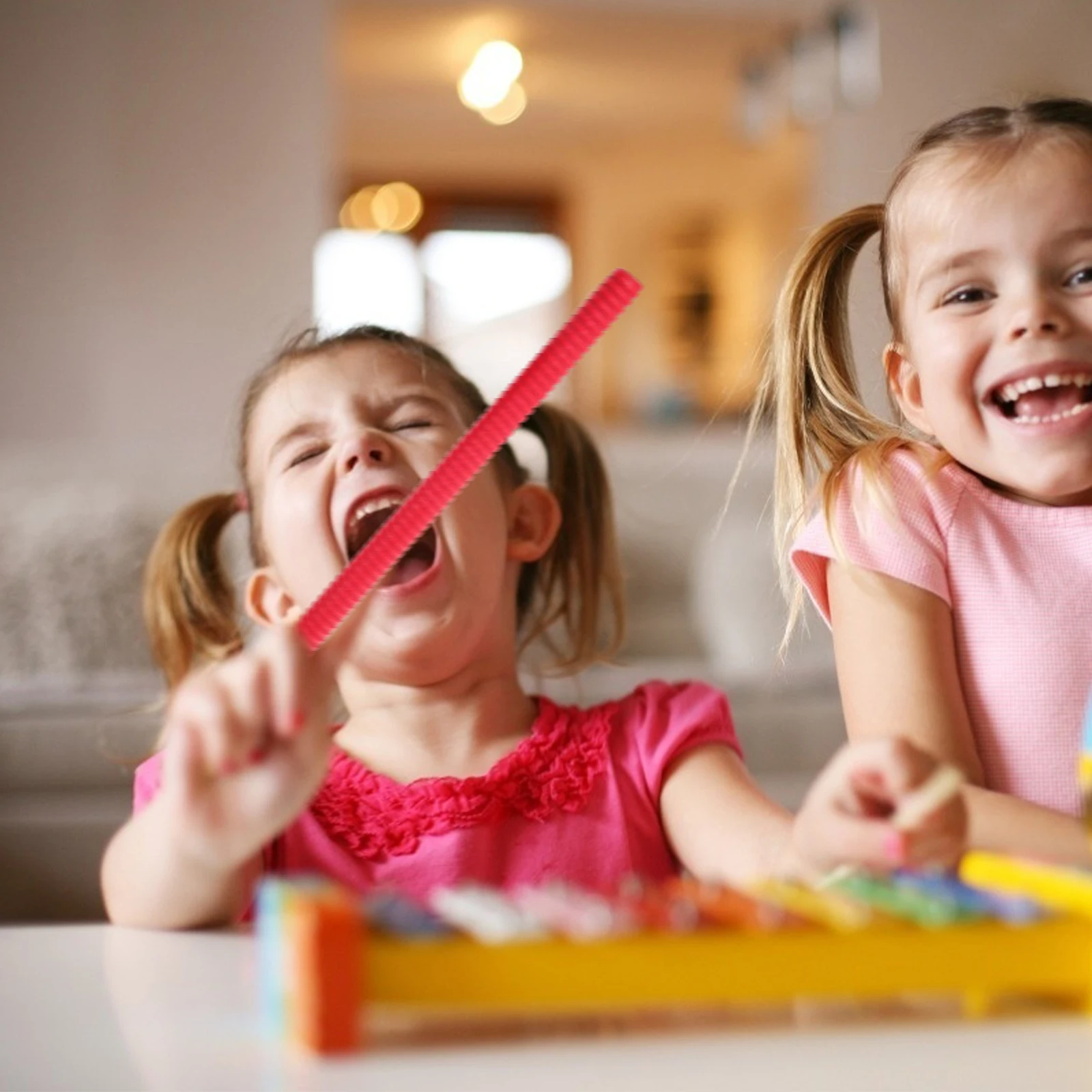 

2pcs Rhythm Sticks Bright Red Wooden Music Instruments for Kids Toddler Baby Percussion Toy Musical Sticks Set