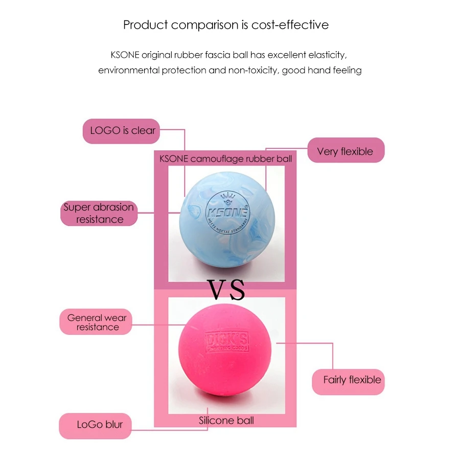 2X KSONE Lacrosse Massage Ball-Portable Fitness Massage Ball -Muscle Massage Roller-Relaxation Soft Massage Ball 1 & 4