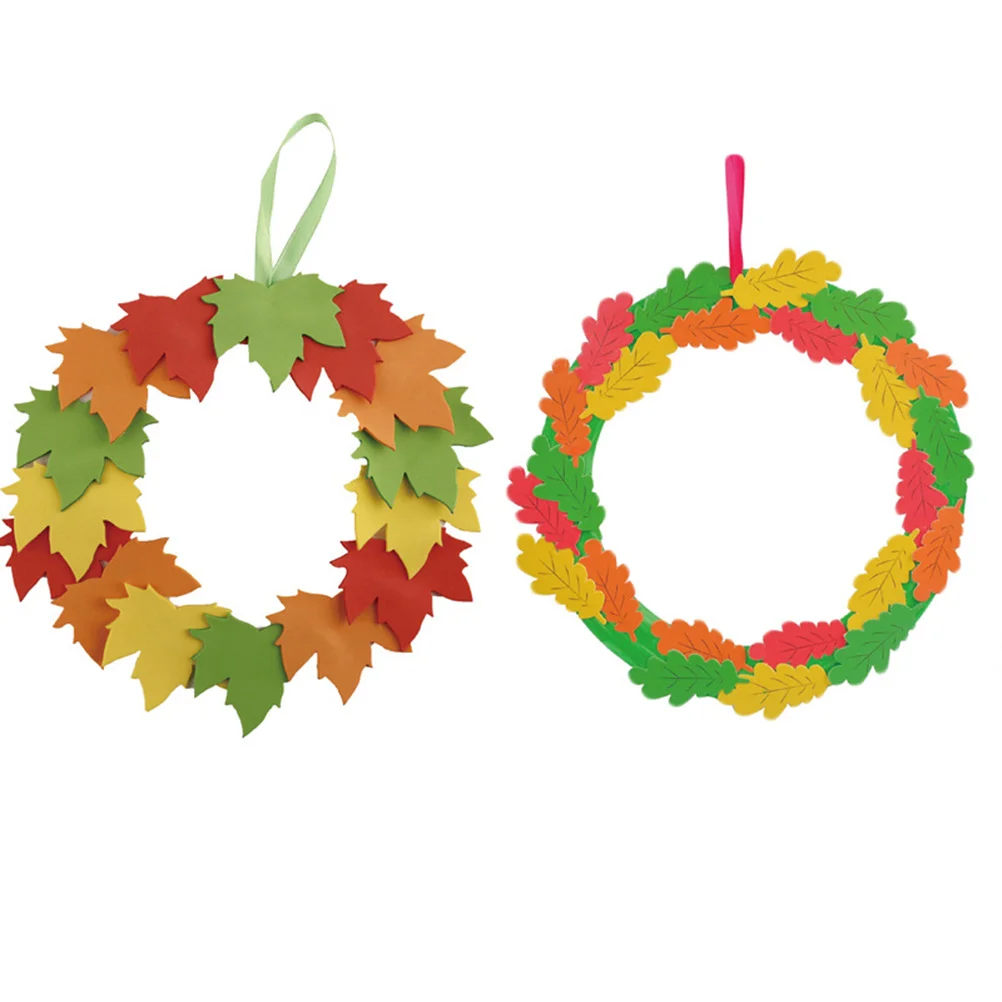مجموعة مواد إكليل أوراق الشجر DIY ملحقات صياغة إيفا اليدوية للأطفال مستلزمات تعليمية لزينة الرعاية النهارية لرياض الأطفال