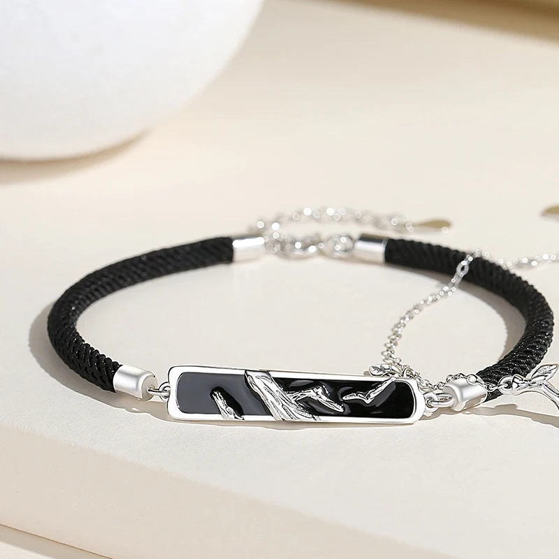 سوار فضة إسترليني للنساء ، أشجار الربيع ، مجوهرات للزوجين ، هدية حفلة عيد ميلاد ، موضة أوروبية ، جديدة #5