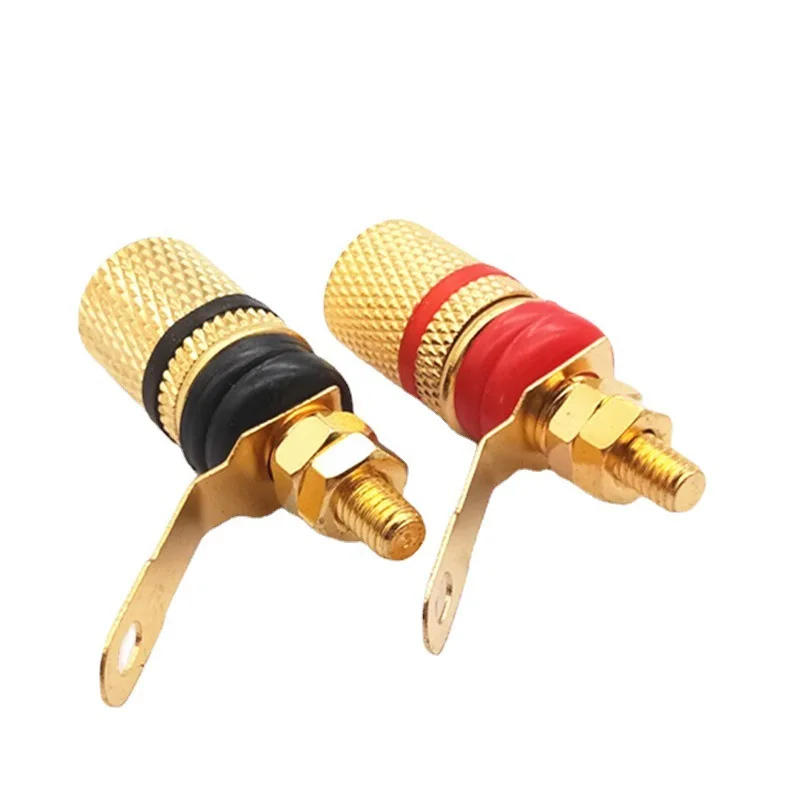 Gold Plated Amplifier Speaker Terminal Binding Post Banana Plug Socket Connector Suitable for 4mm banana plugs