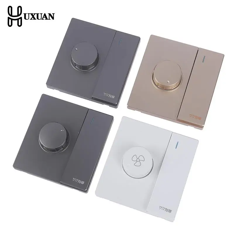 220V Universal Adjustment Ceiling Fan Speed Control Switch Wall Button Dimmer Switch Stepless Gears Fan Speed Adjuster