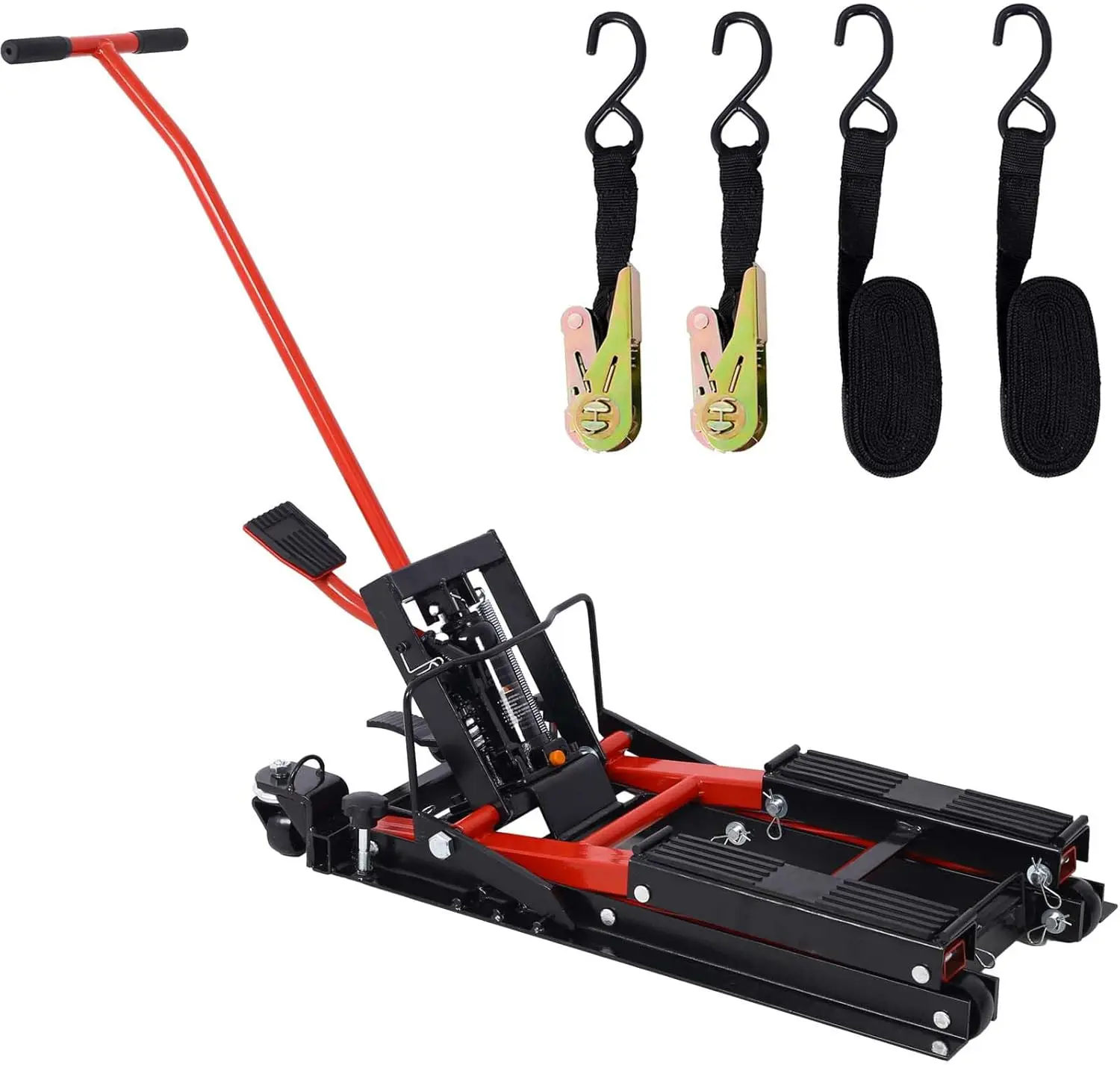 

Hydraulic Motorcycle Lift Jack, 1500 LBS Capacity ATV Scissor Lift Jack, Portable Motorcycle Lift Table with 4 Wheels, Hydraulic