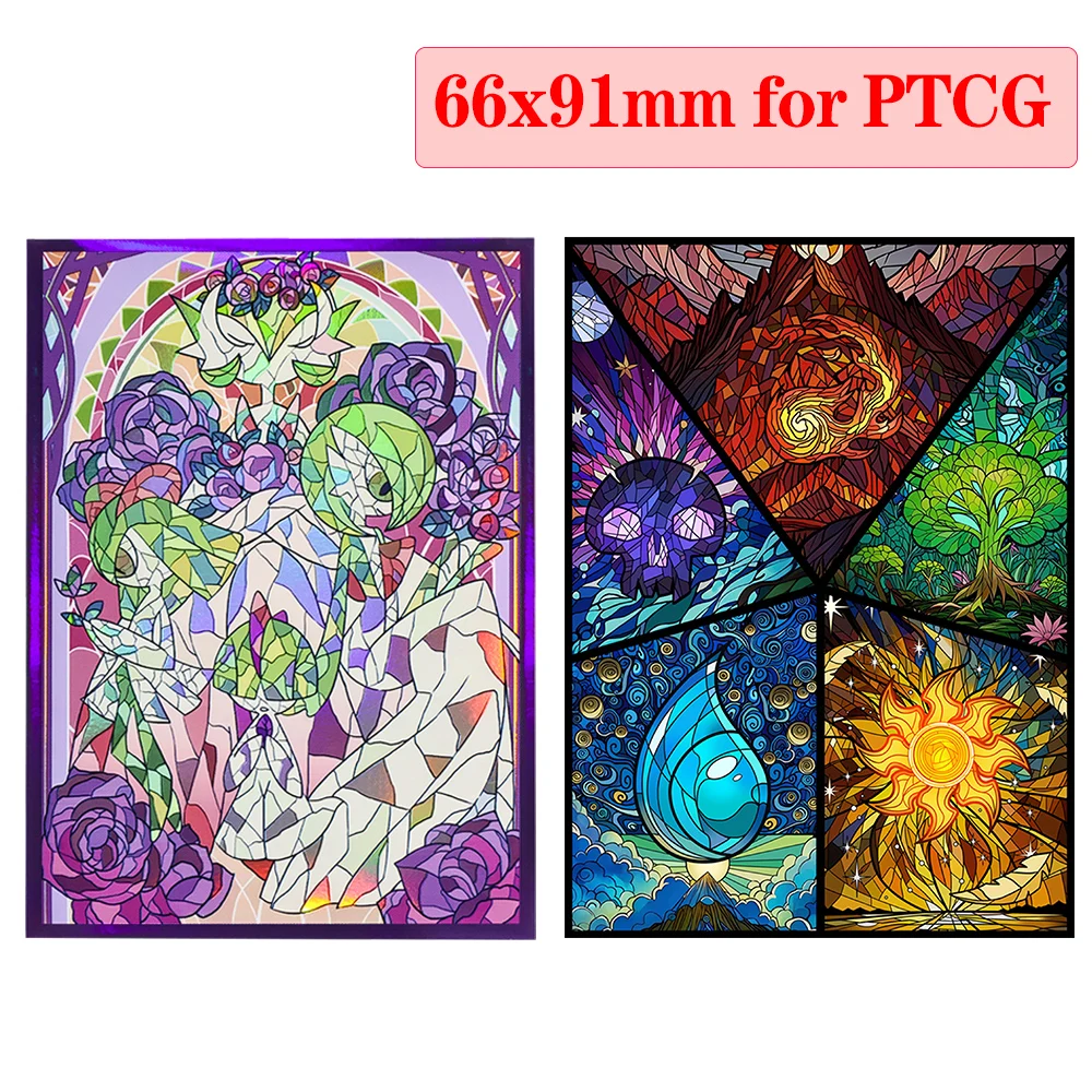 

60 шт., фольгированные рукава для карт в стиле аниме для PTCG MGT, защита для игровых карт PKM, 66x91 мм, защита для игровых карт, лучший подарок