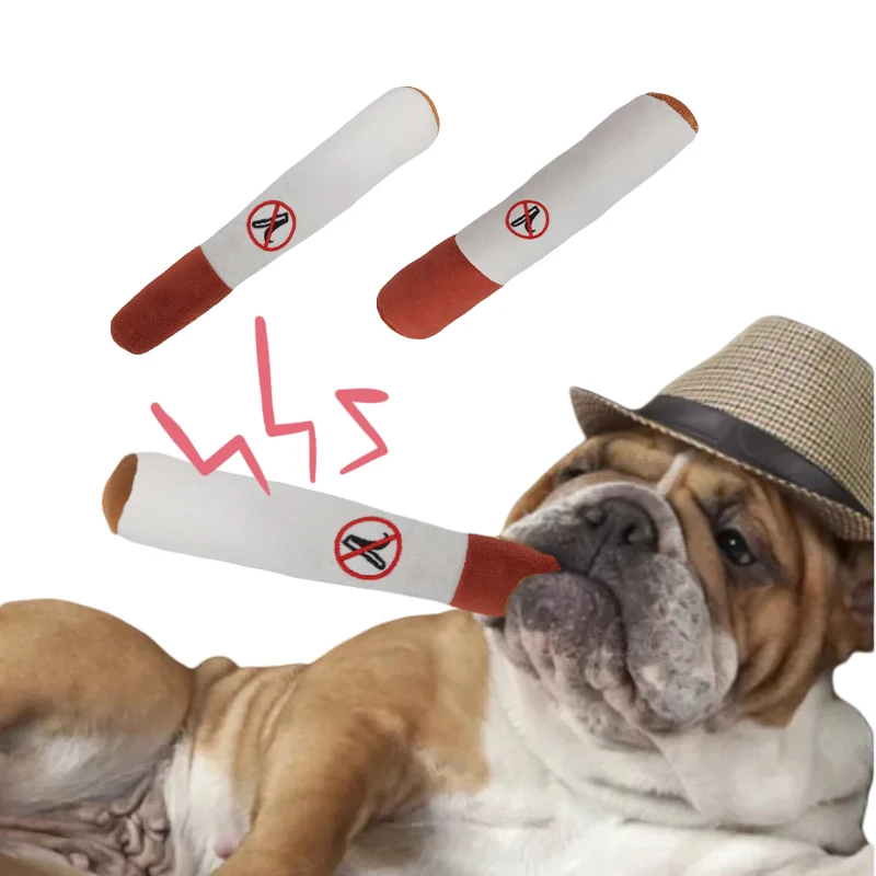 Hot Selling White Cigarette Pet Plush Sound Toy, Bite Resistant Toy, Interactive Dog Toy Dogs Cigar