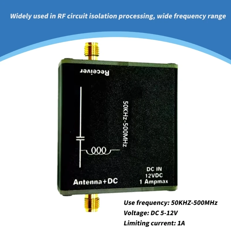 ADWE Bias Tees 50KHz-500 MHz Bộ chặn RF Bộ cách ly Bộ nạp thiên vị RF cho Bộ khuếch đại tiếng ồn thấp RTL Radio Ăng-ten