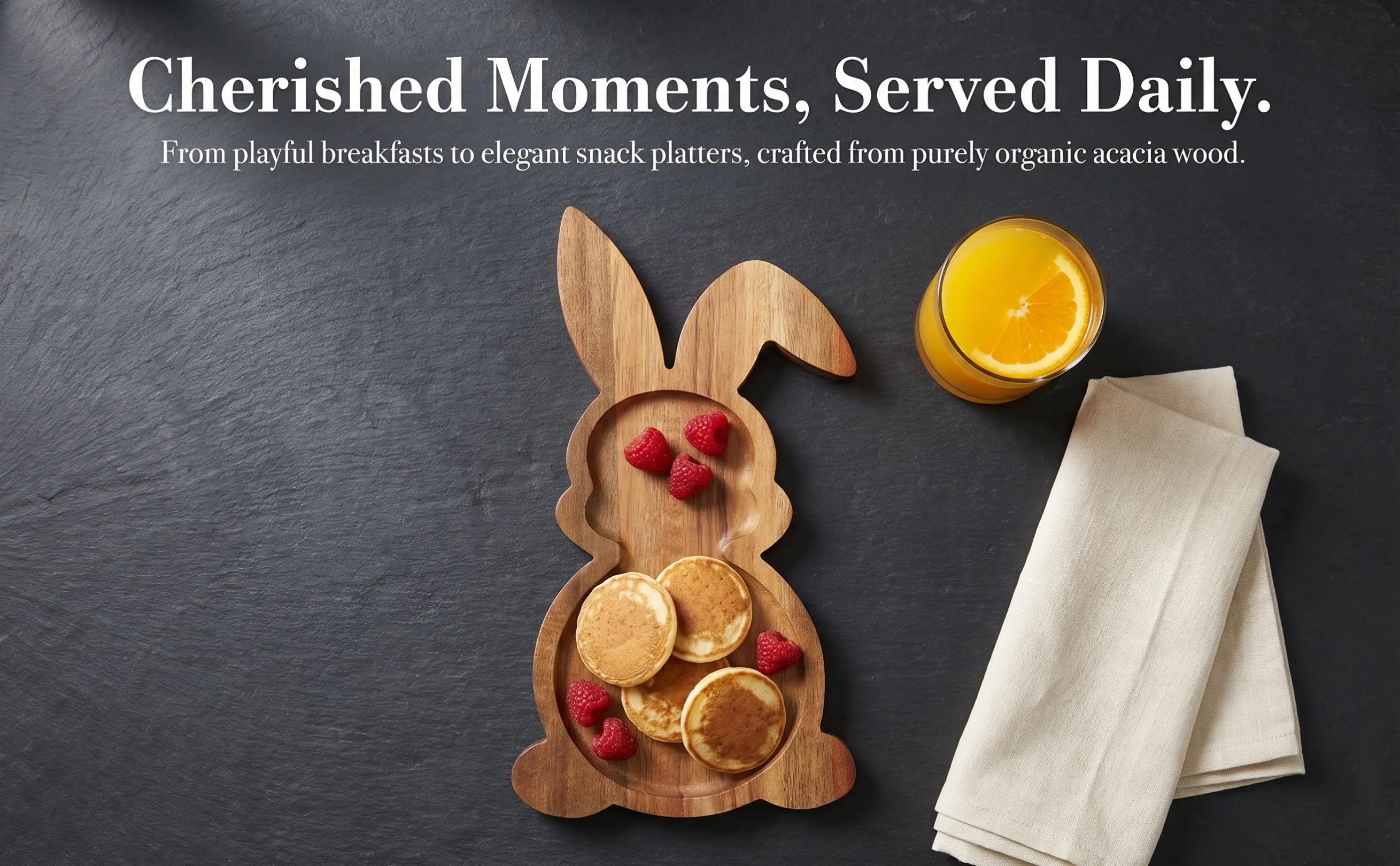 Wooden Bunny Snack Tray Easter Rabbit Shape Versatile Serving Board Food Plate Holiday Charcuterie Serving Dish