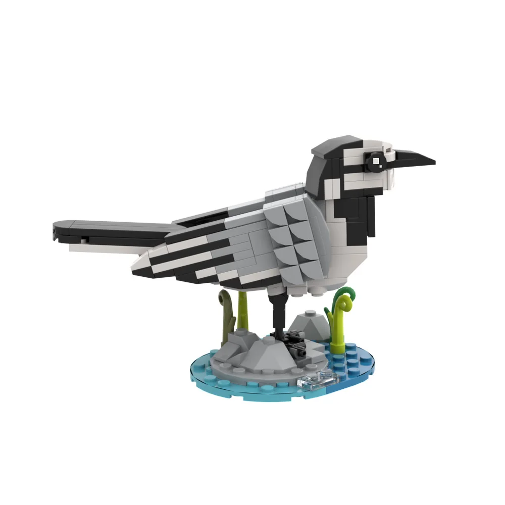 

Gobricks MOC White Wagtail Building Blocks Model White Wagtail Birds Bricks Assembly Educational Toys Kids DIY Birthday Gifts
