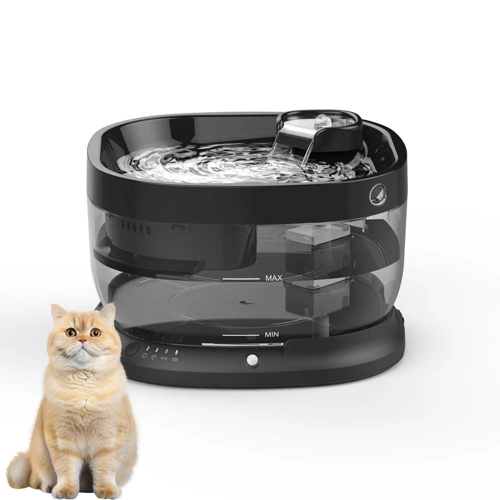 

Wireless Induction Fountain Pet Dispenser Dog Feeder 7L Large Capacity Electric Separation