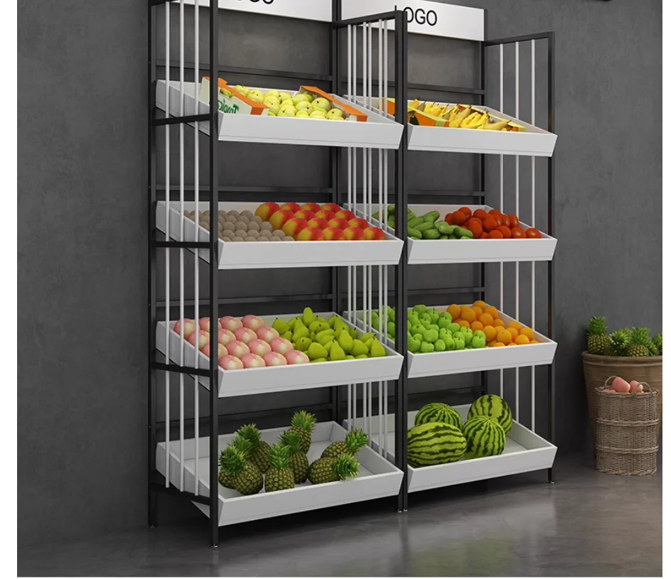 

Fruit shelf Supermarket fresh fruit and vegetable shelf display shelf