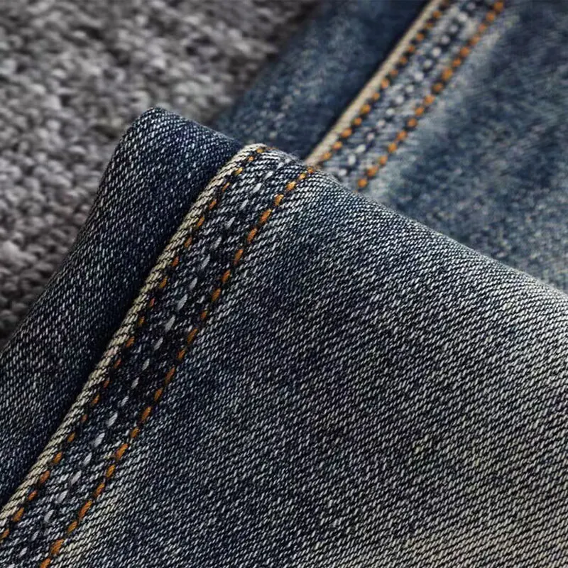 Italian Style Fashion Men Jeans Retro Washed Blue Elastic Stretch Slim Fit Vintage Jeans High Quality Casual Denim Pants Hombre