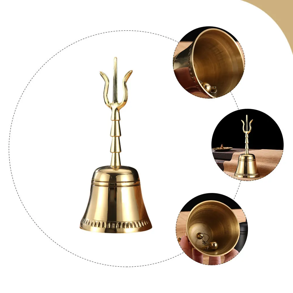 

Handbell Copper Made Long Handle Soothing Sound Bell for Meditation Temple Home Office Buddist Handbell