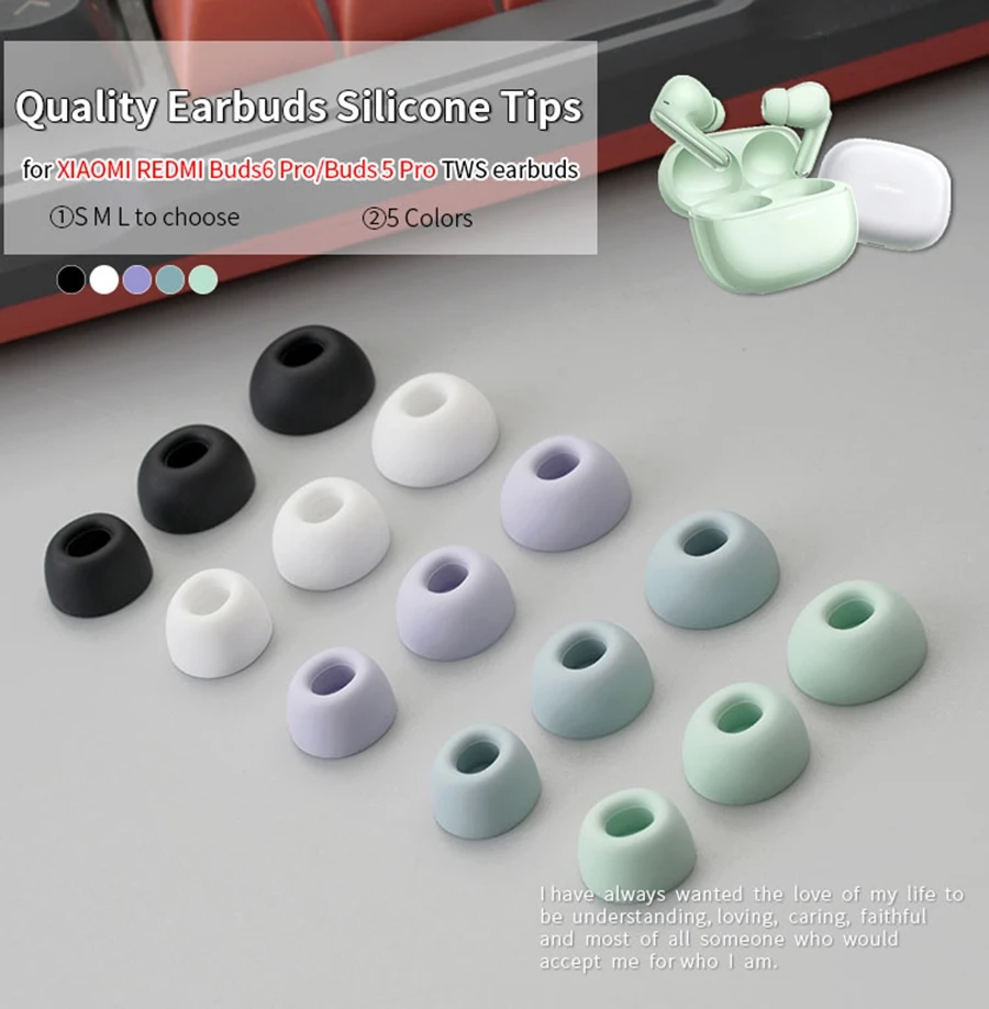 6 Stück Silikon-Ohrstöpsel für XIAOMI Redmi Buds6 Pro Buds8 Pro True Wireless Ohrhörer Ohrstöpsel REDMI Buds5 Pro TWS Ohrstöpsel – Detail 1