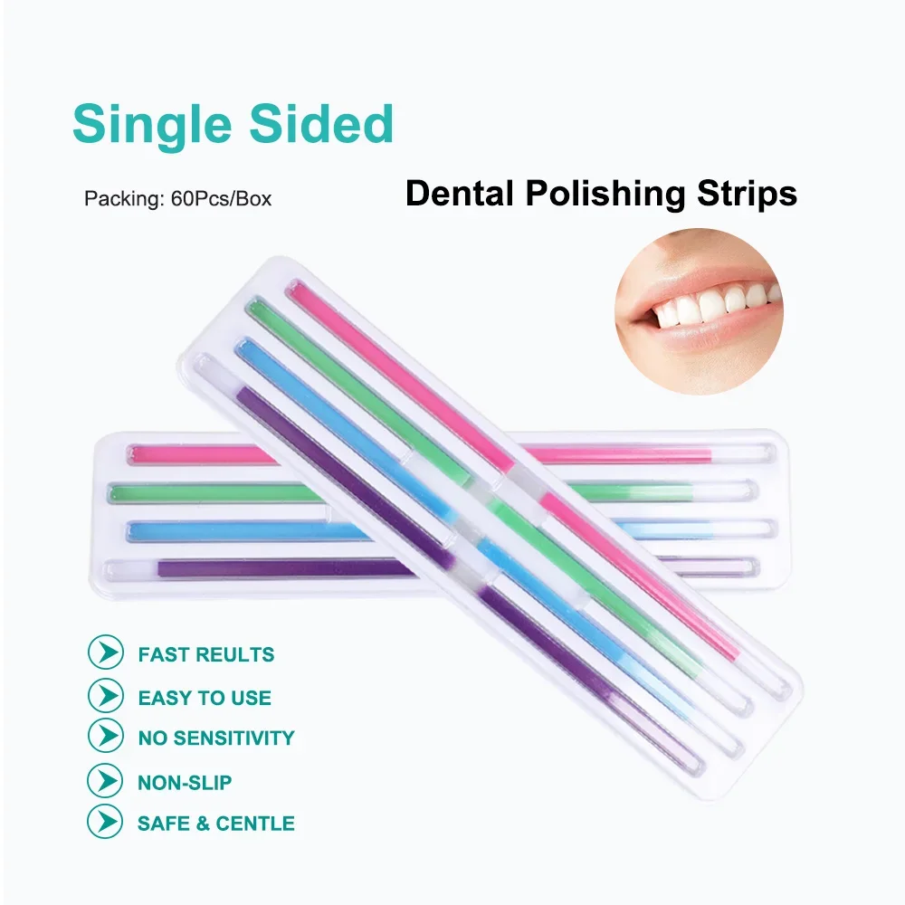 

XYSZ 60Pcs/Box Dental Polyester Polishing Stick Strip With Single Side Resin Polishing Strip Teeth Grinding Smooth Materials