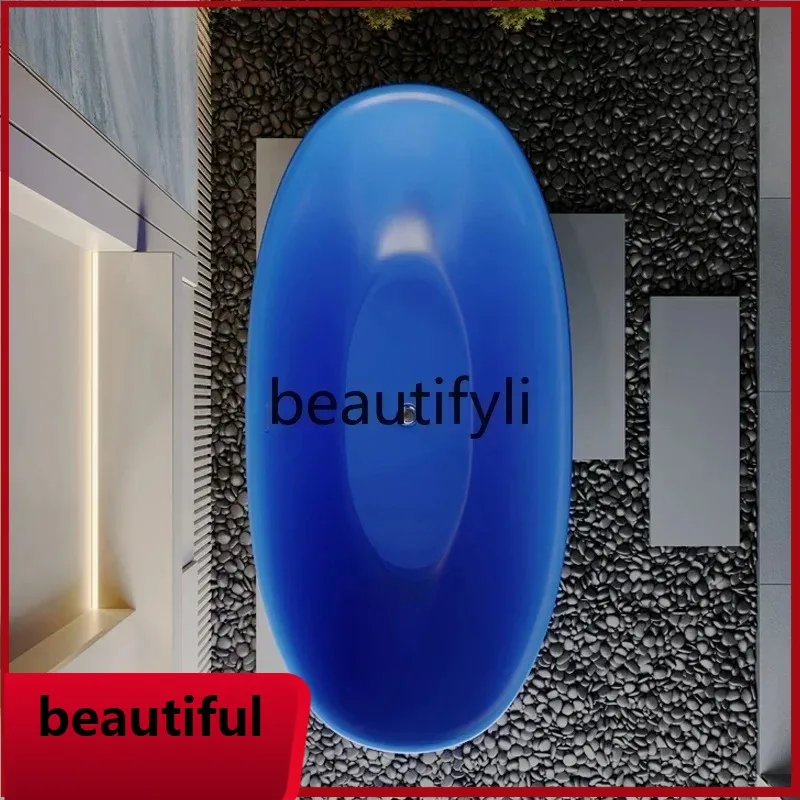 

F356 Blue Acrylic Bathtub with Independent Integrated Thermal Insulation Customizable Color Home Comfort Luxury Bathtub