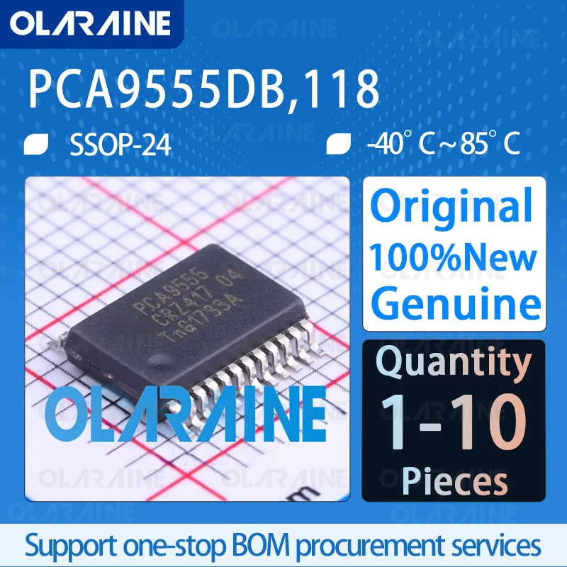 1/5/10Pcs Original PCA9555DB,118 SSOP-24 Interface-I/O expander Voltage 5.5 V Clock Frequency 400 kHz Current 135 uA IC chip