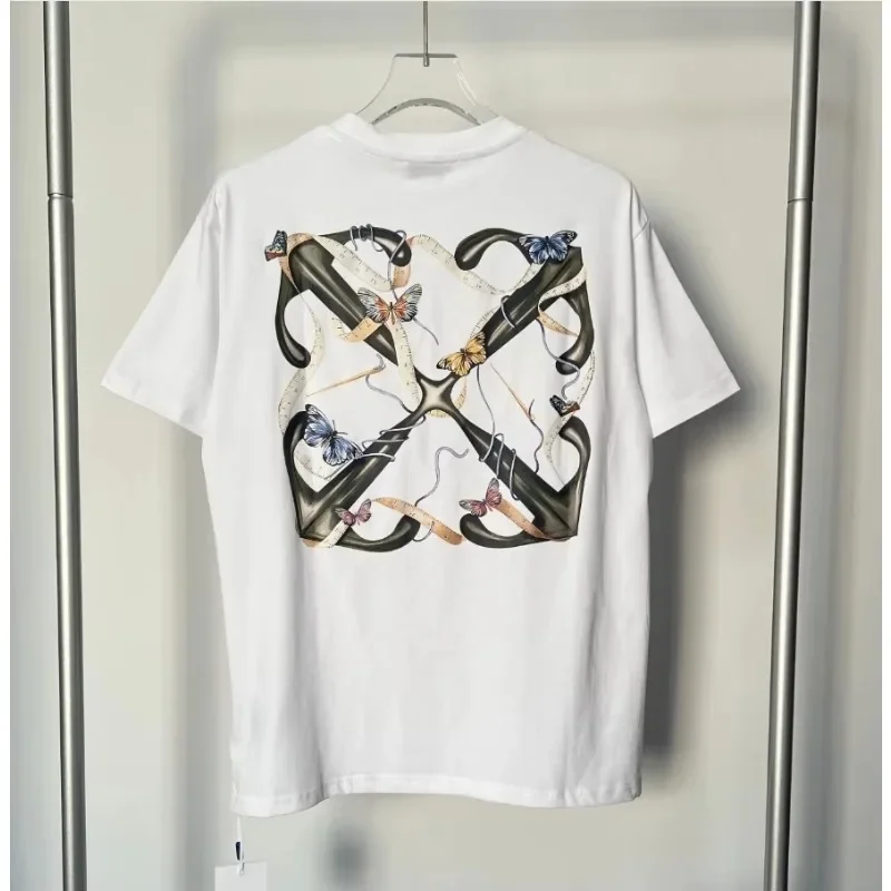 

Butterfly-printed New Men's and Women's Loose, Comfortable Pure Cotton Breathable T-shirts Are Popular in Europe in Summer