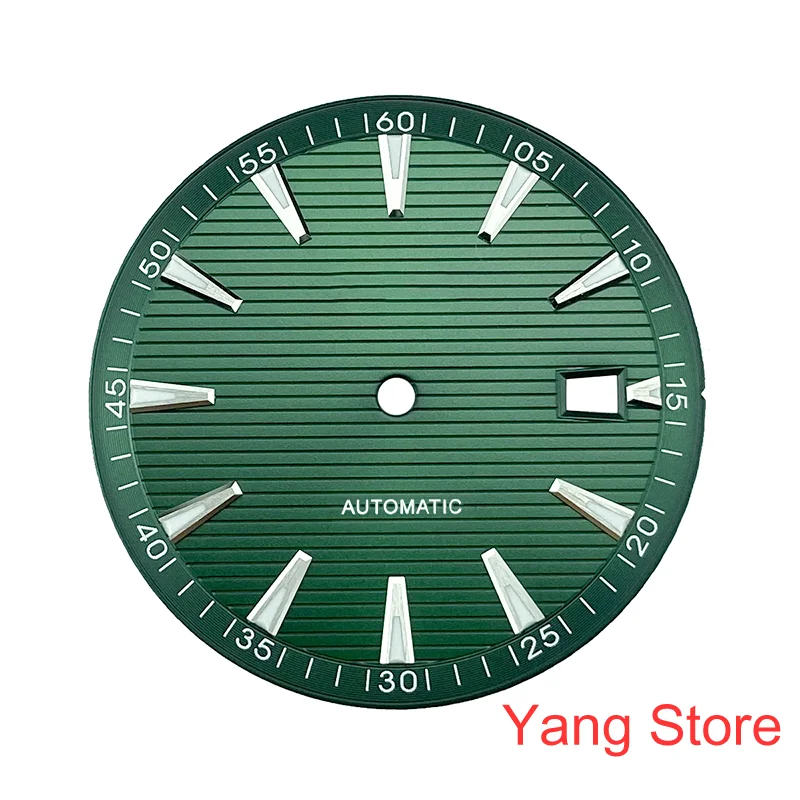 33.2mm sterile dial blue luminous dial parts sailing bridge texture light green AT style men\'s watch for NH35 36 movement