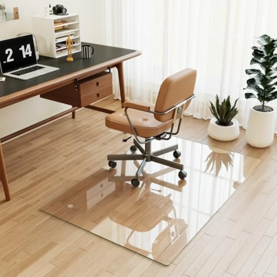 

Tempered Glass] 30" x 48" Glass Chair Mat 1/5" Thick Office Chair Mat for Carpet or Hardwood Floor Heavy Duty Hard Chair Mats w