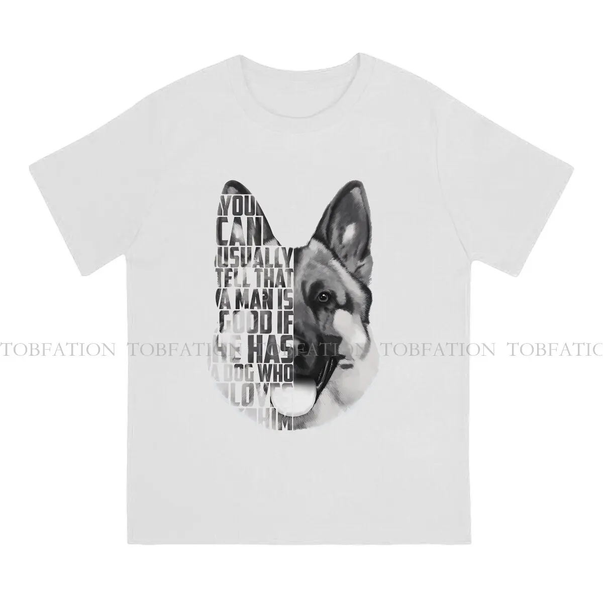 German Shepherd Text Portrait Style TShirt Dog Lover 100% Cotton New Design Gift Clothes  T Shirt Short Sleeve Hot Sale