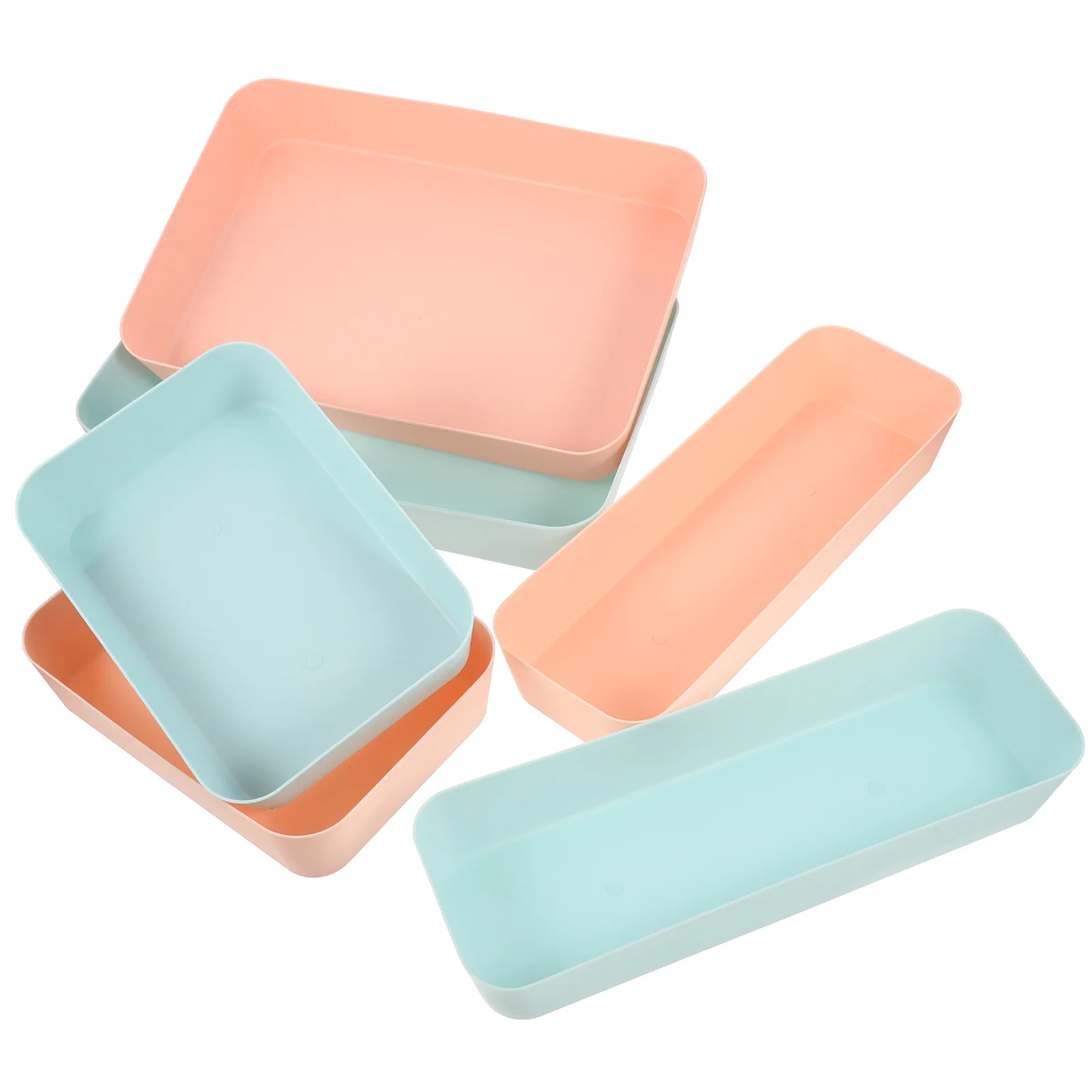 

6Pcs Premium PP Material Desk Organizer Box Colorful Storage Bins for Office Kitchen Bedroom Versatile Use Desk Organizers