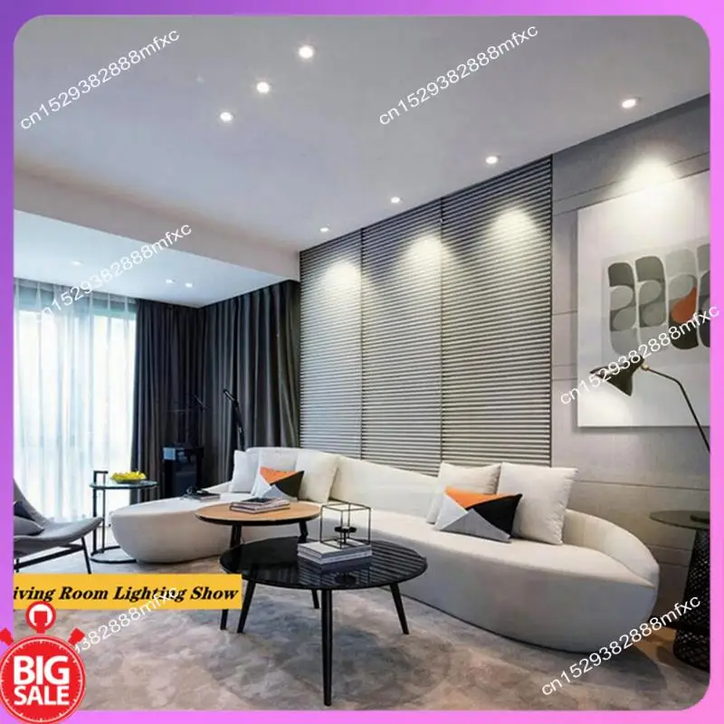 Big Deal 12W Narrow Edge Spotlight Deep Cup Anti-Glare Embedded Wall Washing Lamp Household Lighting Living Room Ceiling Lamp (U