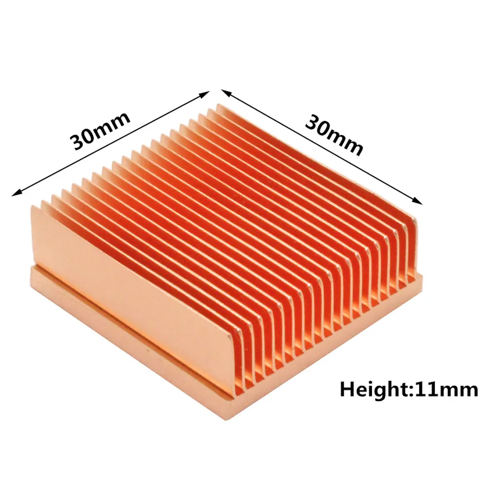 30x30x11mm Pure Copper Heatsink Heat Sink Radiator Cooler for Electronic Chip MOS IC 3D printer Cooling