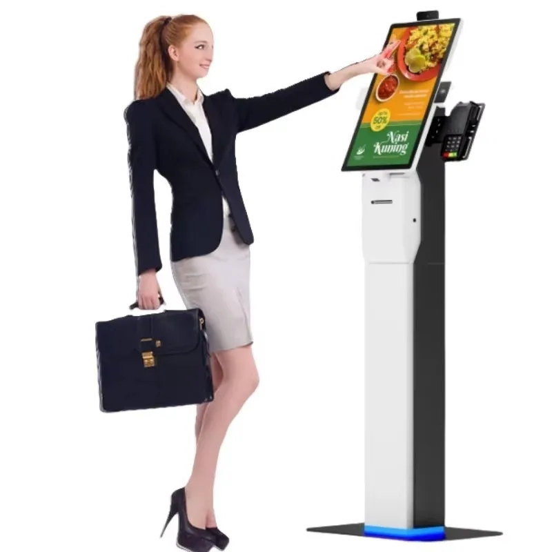 21.5 Inch Windows Interactive Self Service Payment Kiosk Automatic Touch Screen Kiosk Self Ordering Machine for Restaurant