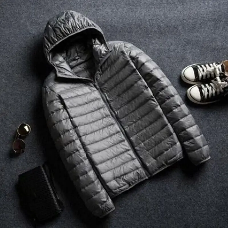 New Men Autumn Winter Down Duck Jacket Casual Stand Collar Ultra Light Parka Coat Portable Outwear Waterproof Outwear Coats