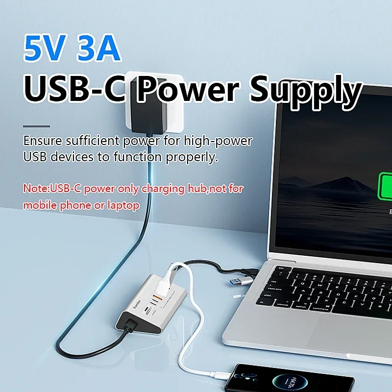USB 3.2 HUB 8/7Port Type C Docking Station 10Gbps High Speed Transmission Splitter Adapter With SD/TF Card Reader For Laptop PC