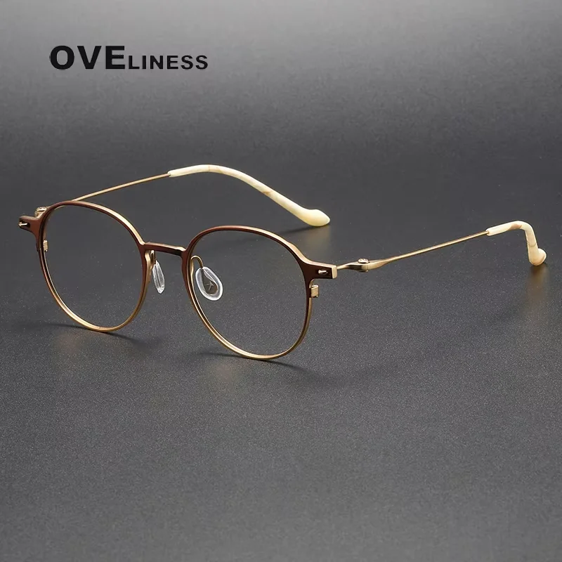 2026 Pure Titanium Glasses Frame men Women Retro Round Eyeglasses frames Vintage Eyewear High Quality spectacles