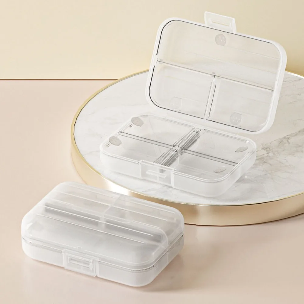 

Многофункциональная портативная шкатулка для драгоценностей, мини-легкий футляр для таблеток с отделением, коробка для хранения из полипропилена, серьги