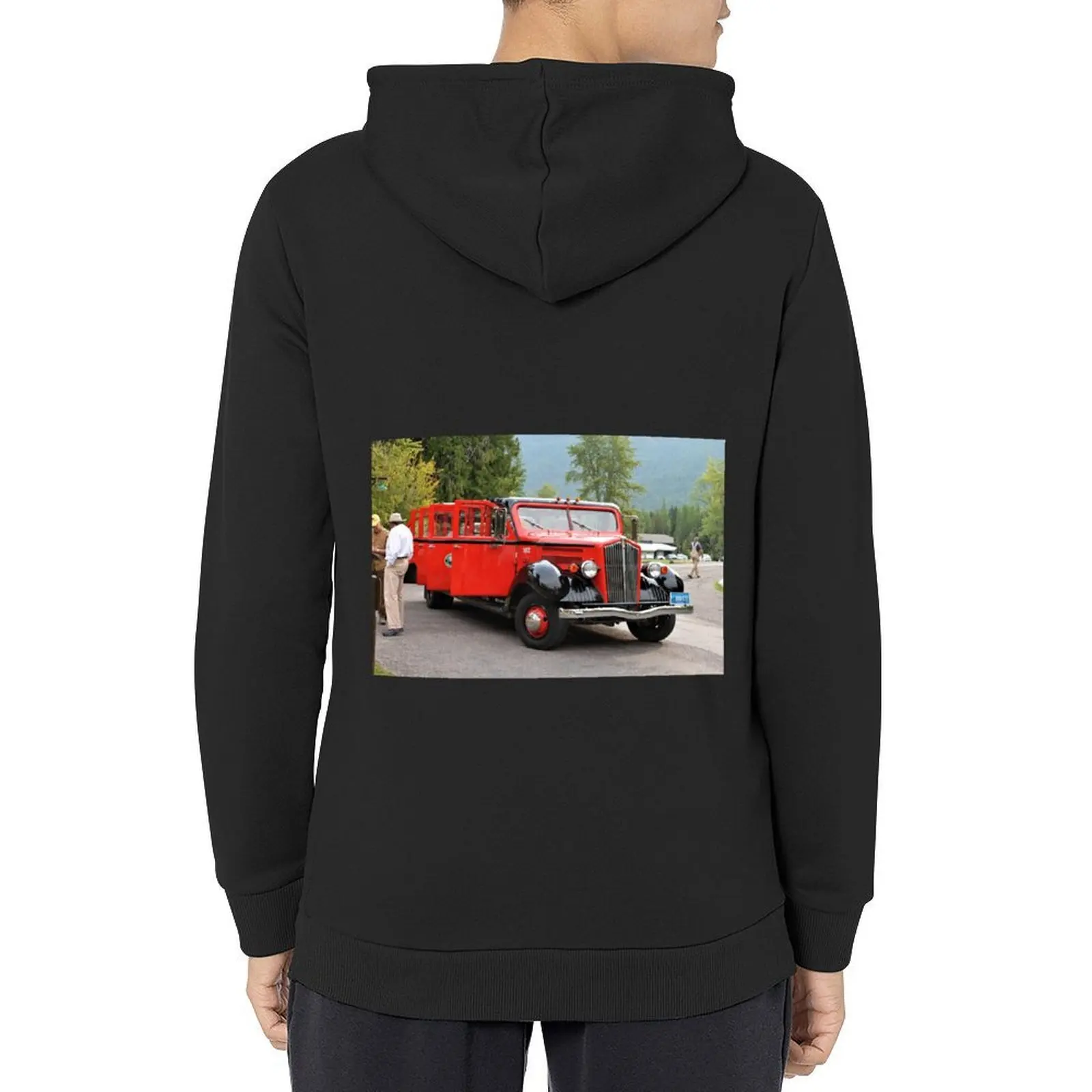 

Red Buses Of Glacier National Park......... Hoodie autumn jacket men mens clothes autumn new products winter clothes hoodie